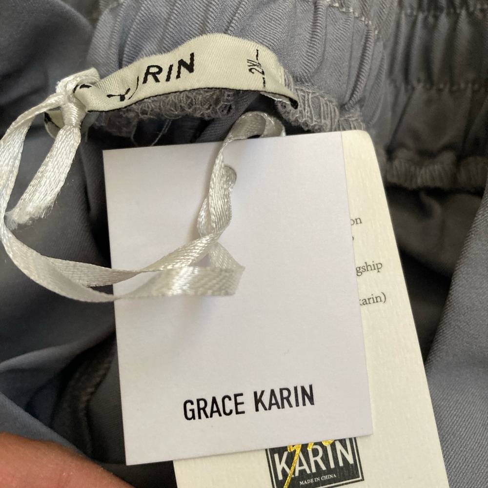 NWT Grace Karin 2XL Gray Paper Bag Pants - Picture 9 of 9